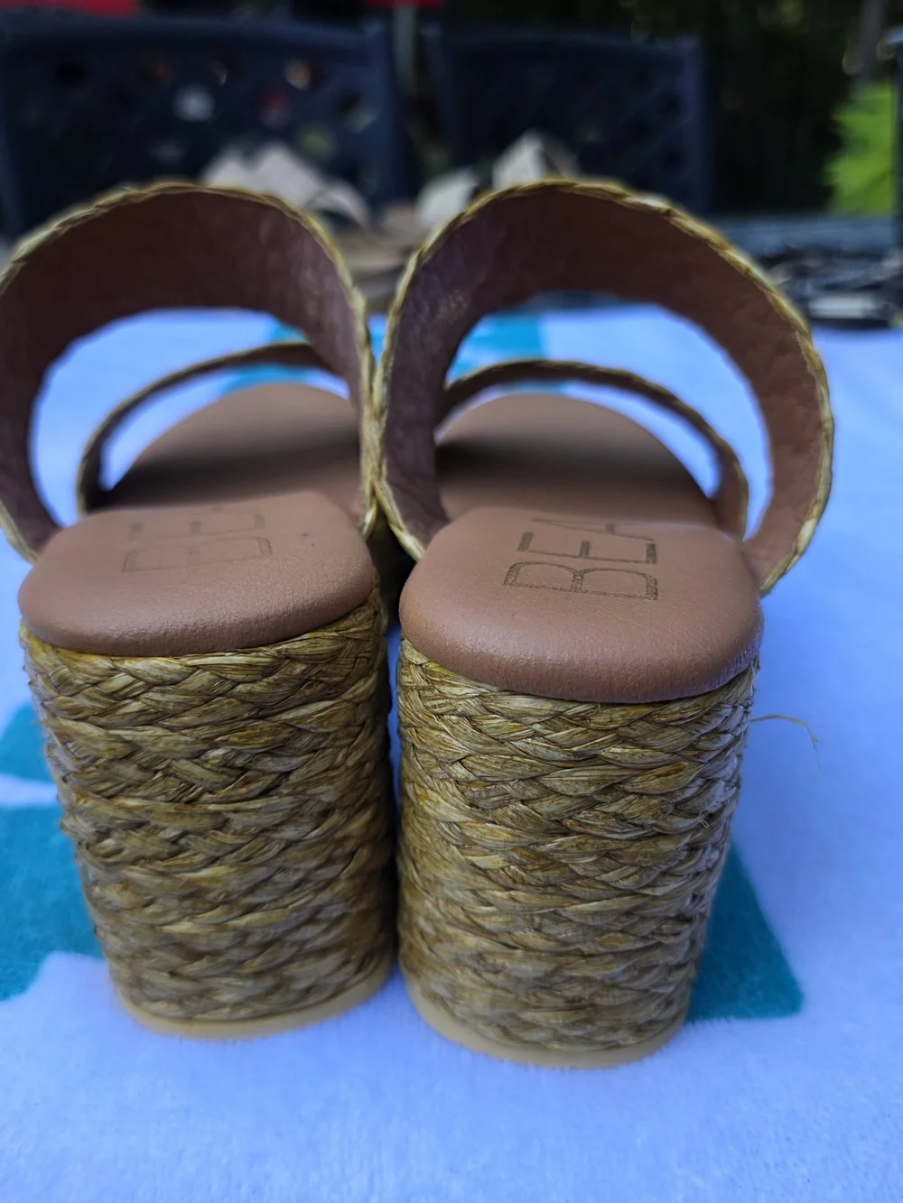 Matisse Beach Woven Straw Platform Slide Sandals - Natural Tan
